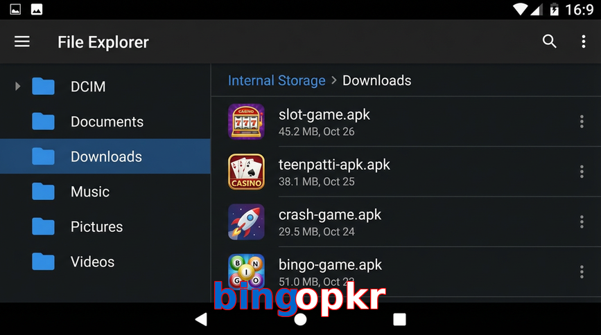 Main screen of Bingopkr gameapk page for PK players